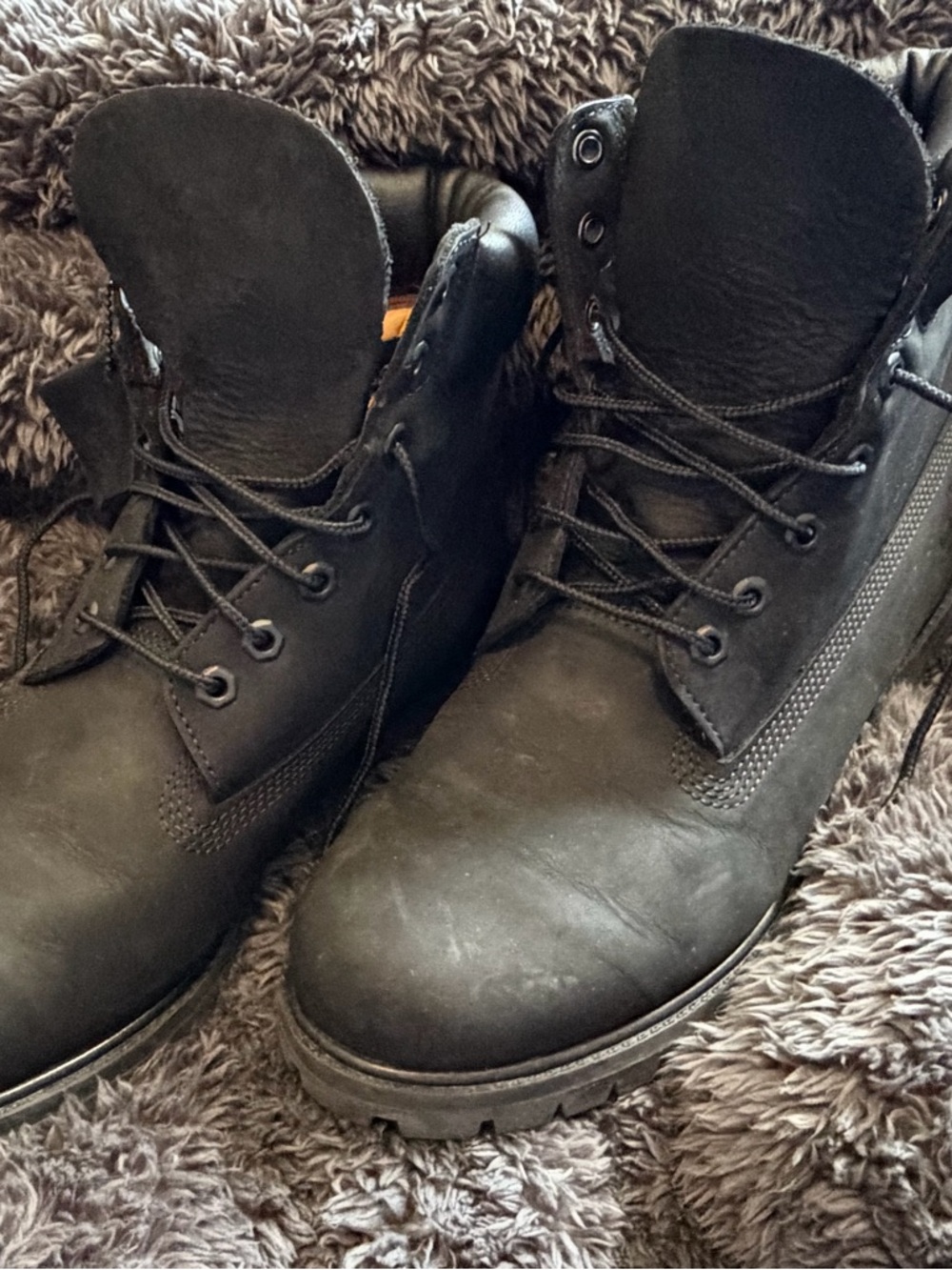 Timberland Men's Black Leather Work Boots - Rugged Lace-Up Comfort